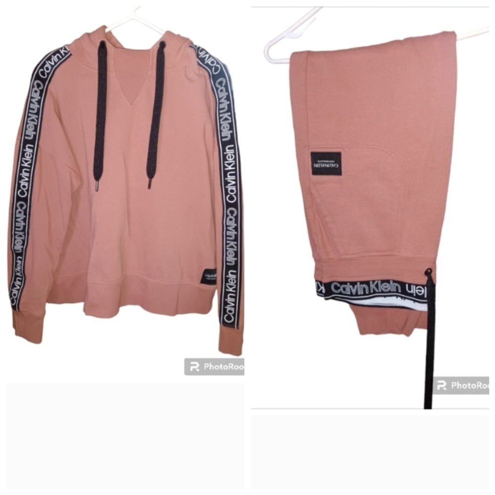 Calvin Klein Performance Jogger Set Rose Pink & Black Tape Logo